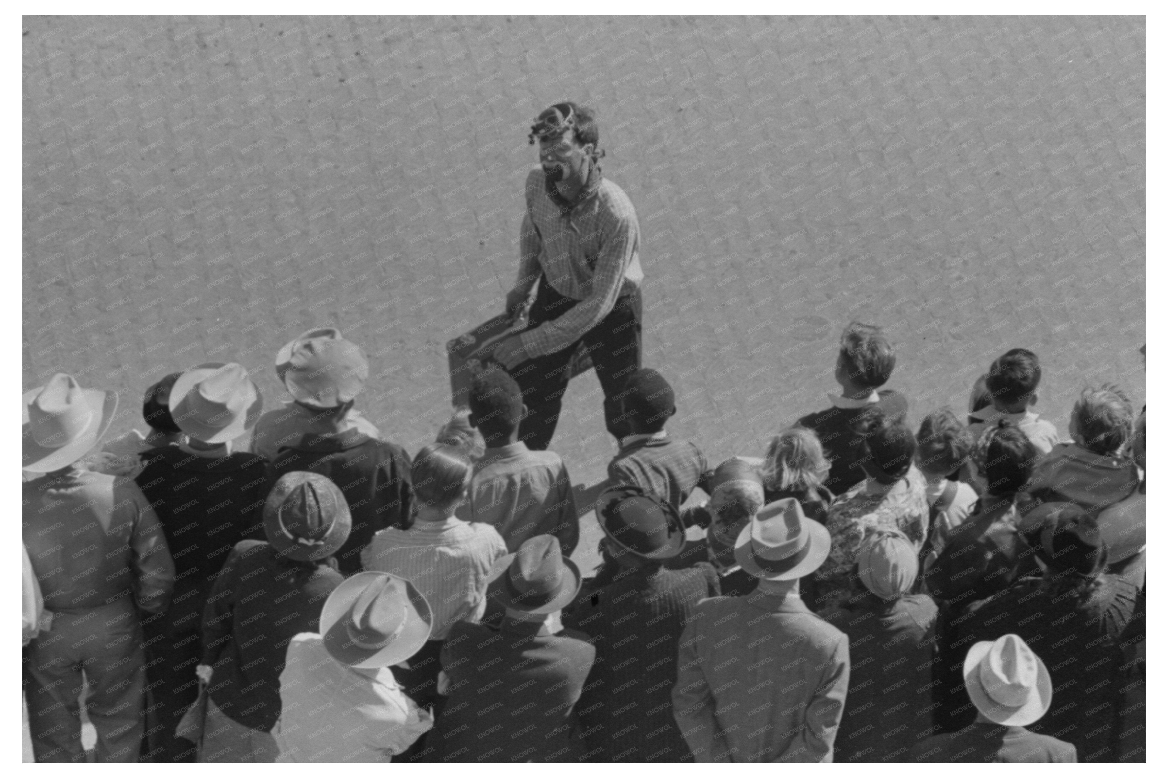 Rodeo Performer Riding Brahma Bull San Angelo 1940