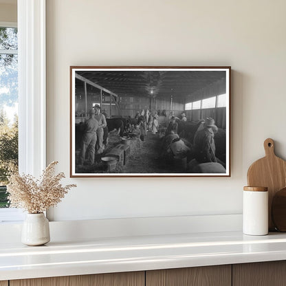 San Angelo Fat Stock Show Cattle Barn March 1940