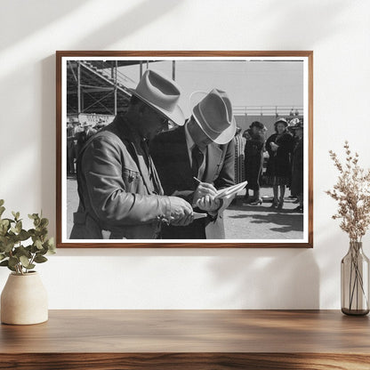 San Angelo Fat Stock Show Judges Examining Horses 1940