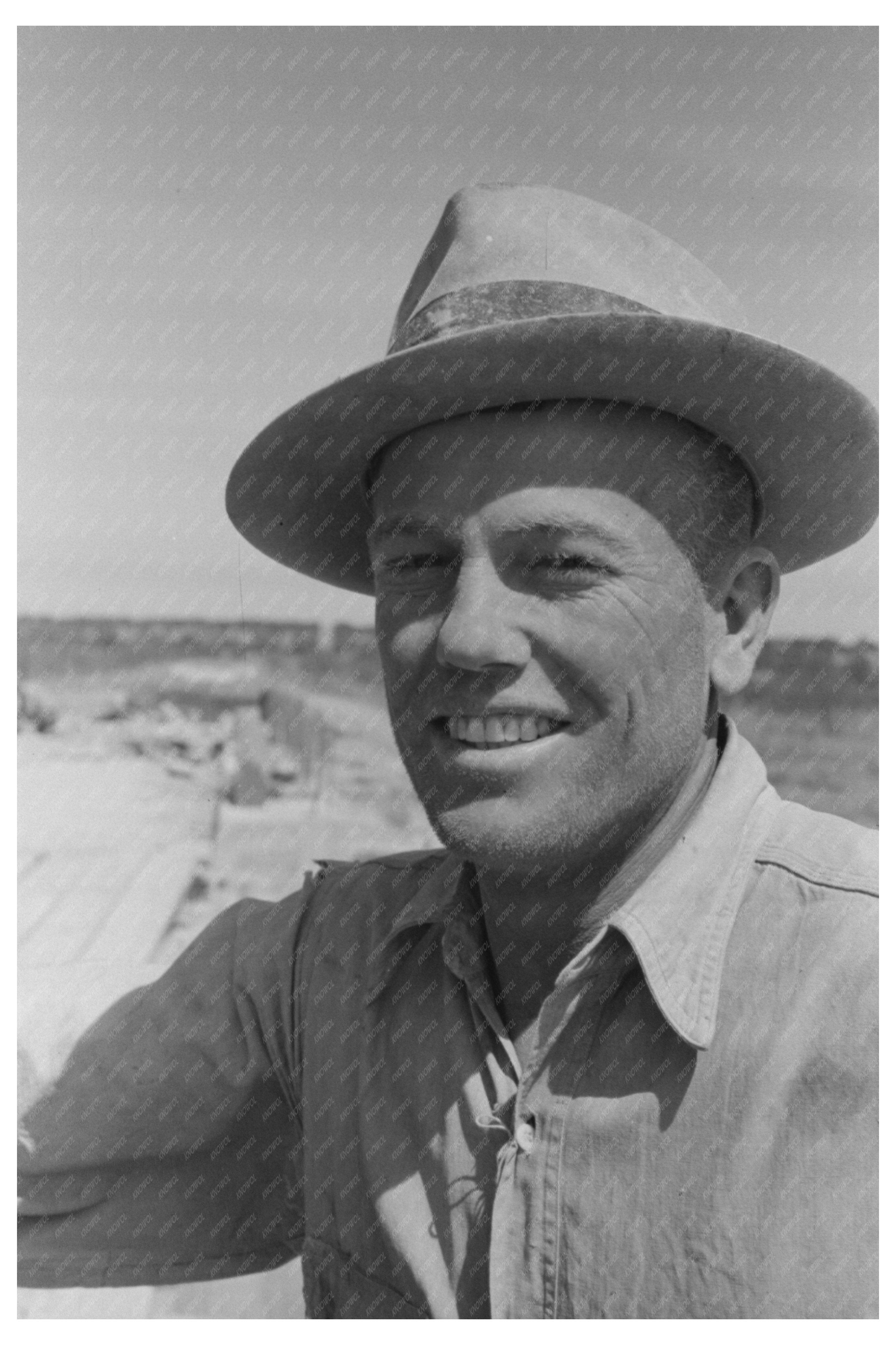 Road Worker in Cement Dust Menard County Texas 1940