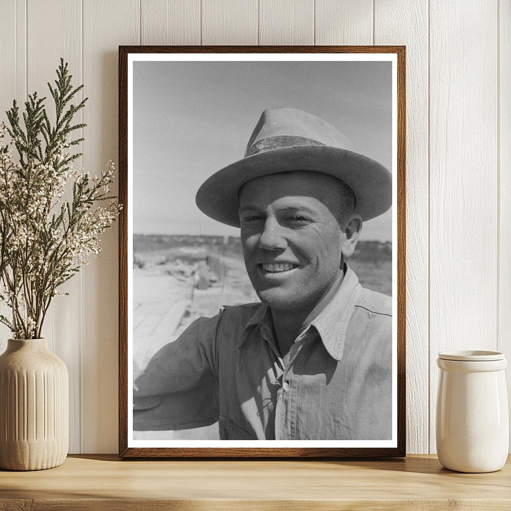 Road Worker in Cement Dust Menard County Texas 1940