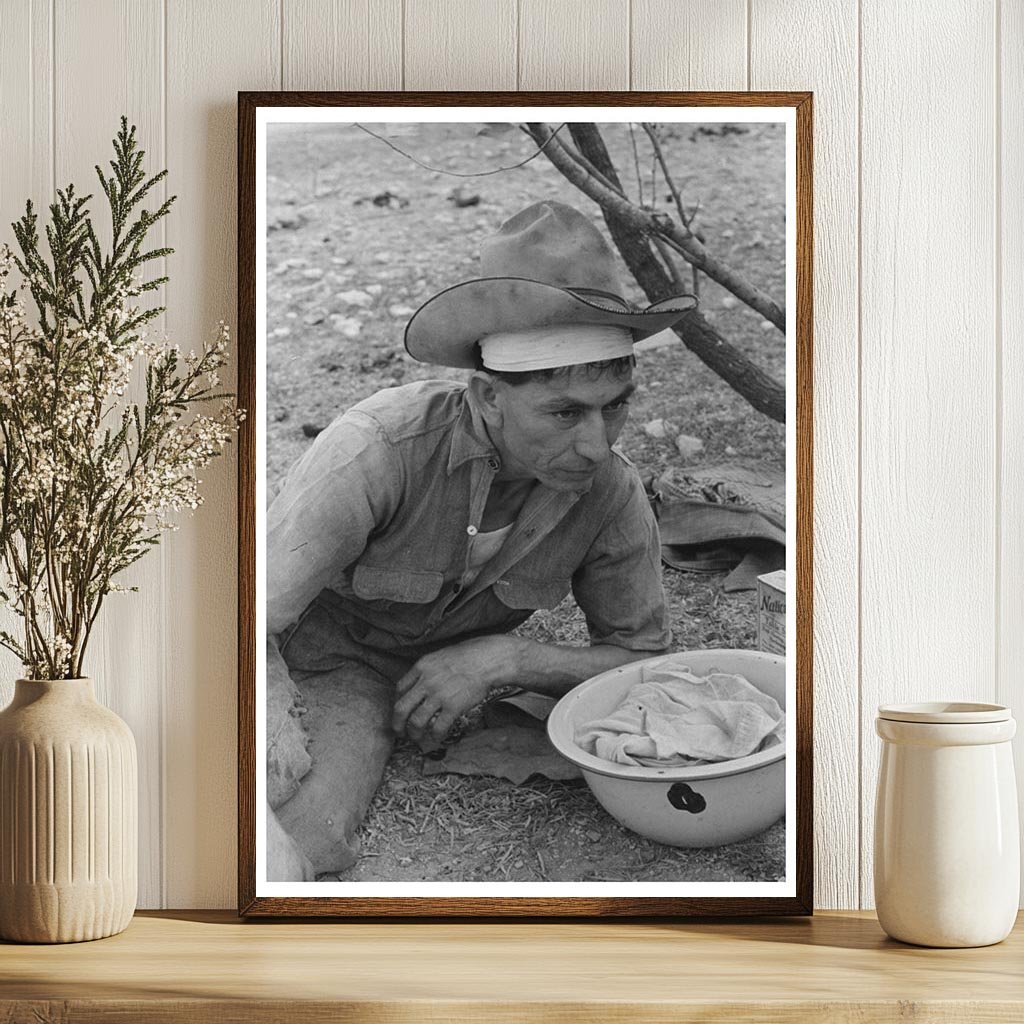 Sheep and Goat Shearer Resting on Texas Ranch 1940