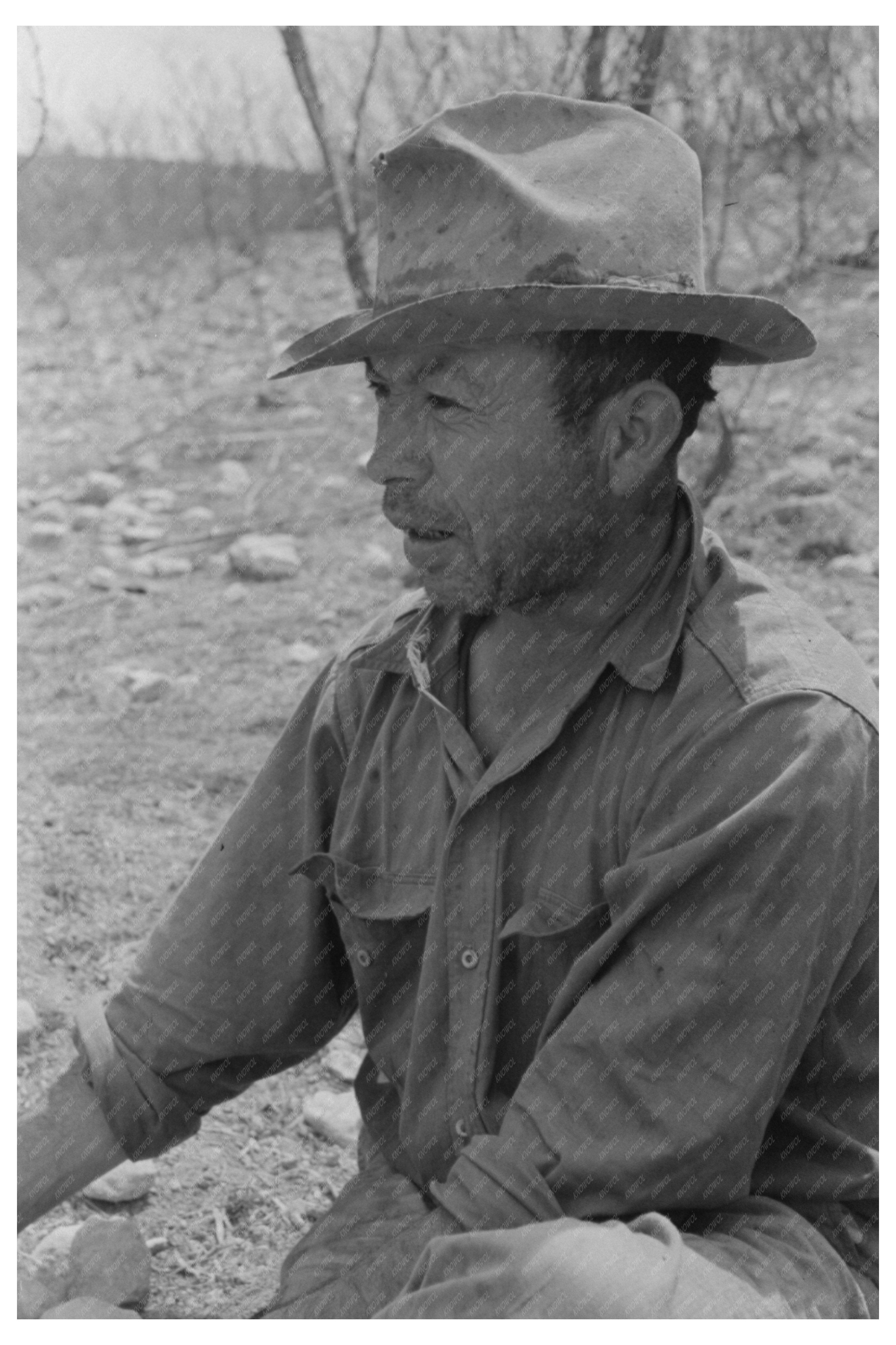 Sheep and Goat Shearer Resting in Kimble County Texas 1940