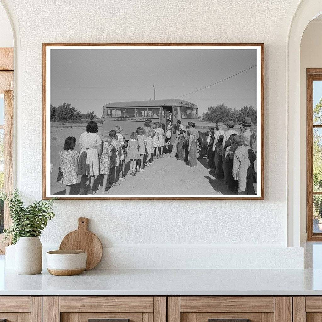 Children Boarding Bus at Agua Fria Labor Camp 1940