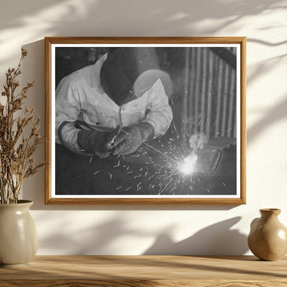 Worker Repairs Farmers Truck with Electric Welder 1940