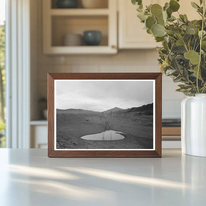 Vintage 1940 Photograph of New Mexico Windmill and Waterhole