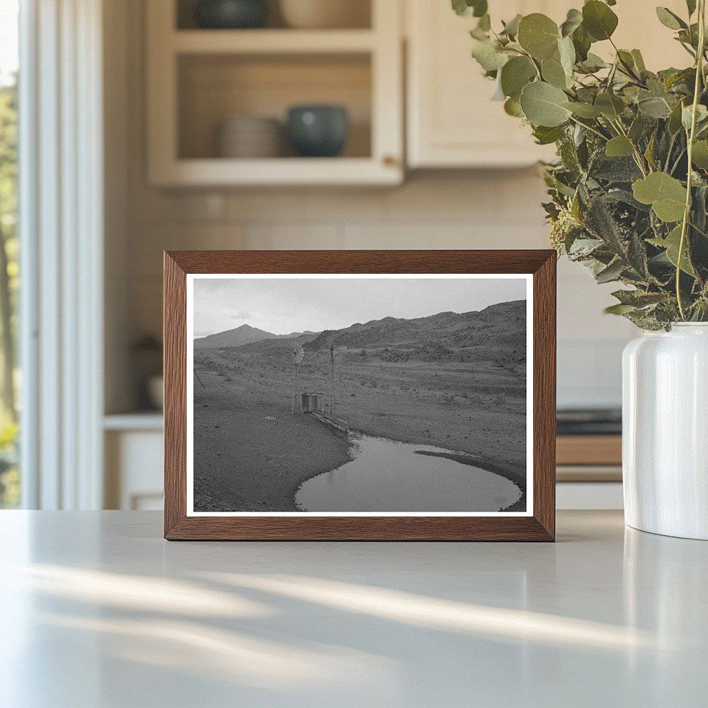 Vintage Waterhole and Windmill Socorro County NM 1940