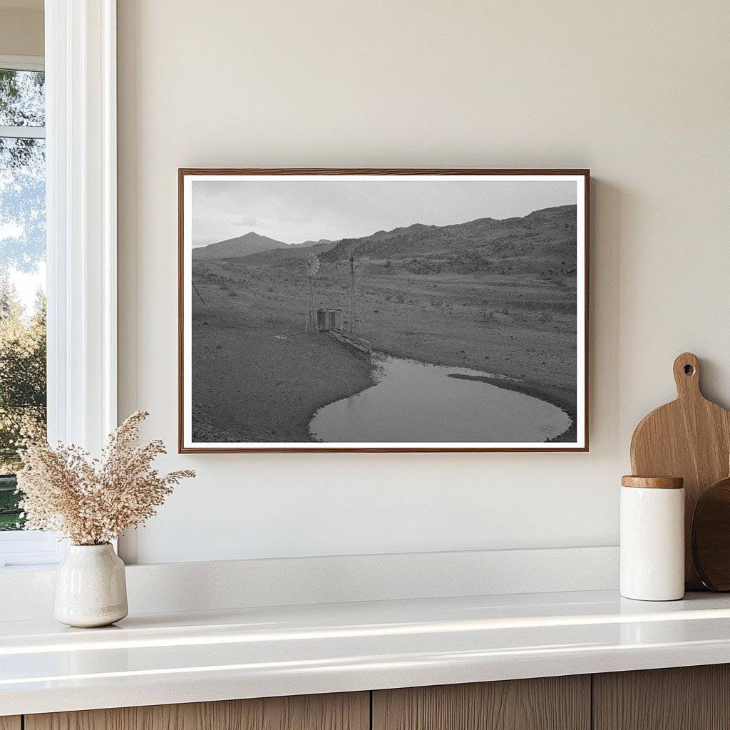 Vintage Waterhole and Windmill Socorro County NM 1940