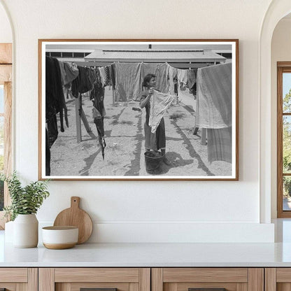 Wife Hanging Laundry at Agua Fria Labor Camp 1944