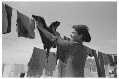 Woman Hanging Laundry at Agua Fria Labor Camp 1940