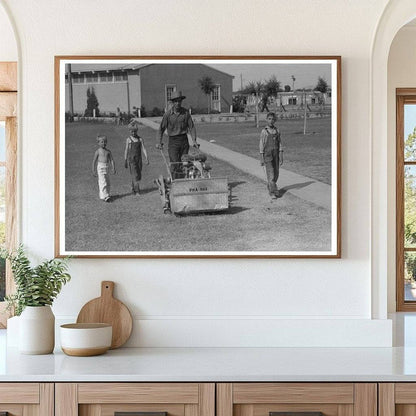 Agua Fria Migratory Labor Camp Worker Mowing Grass 1940