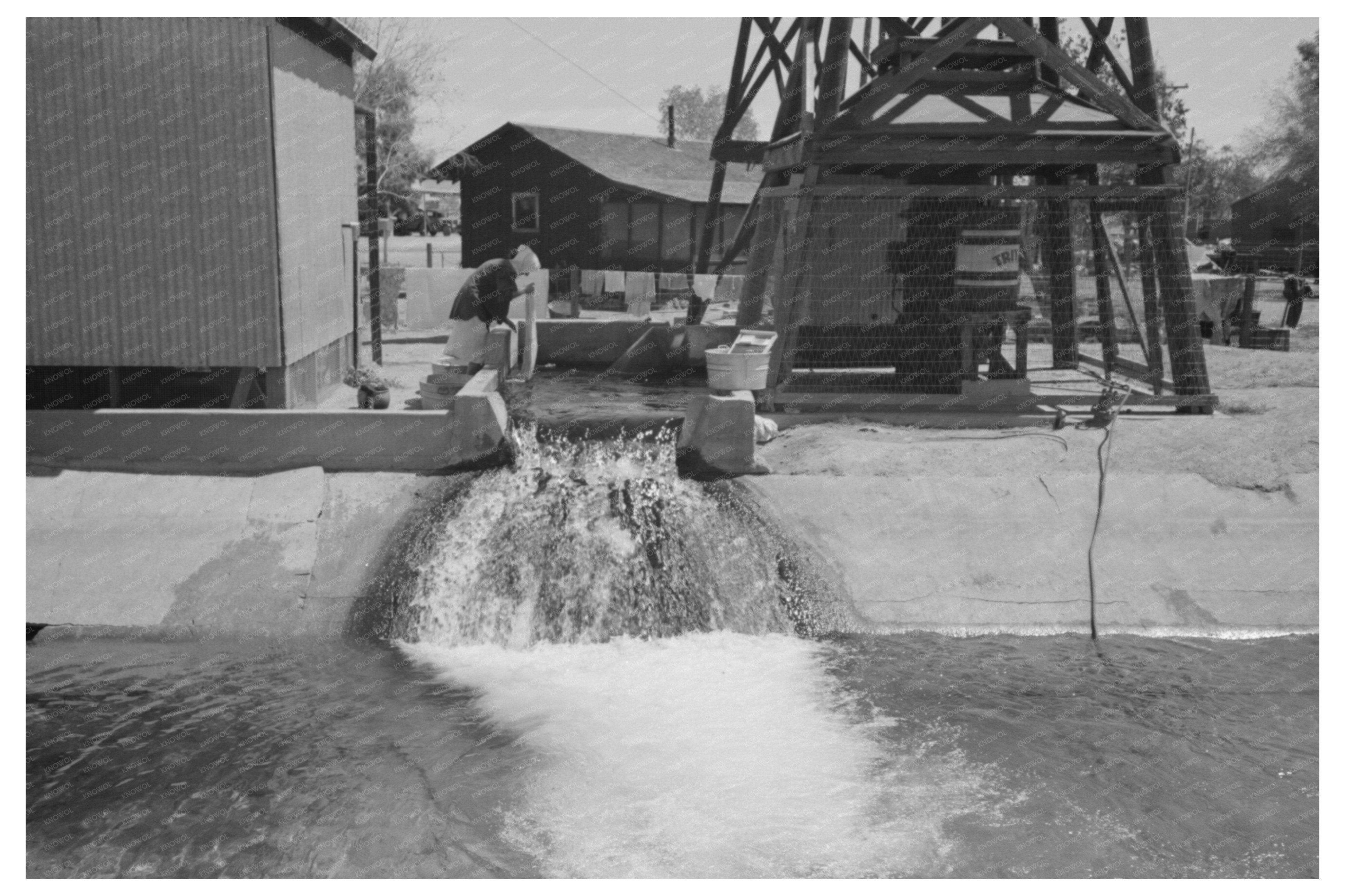 Woman Washing Clothes at Deep Well in Maricopa County 1940