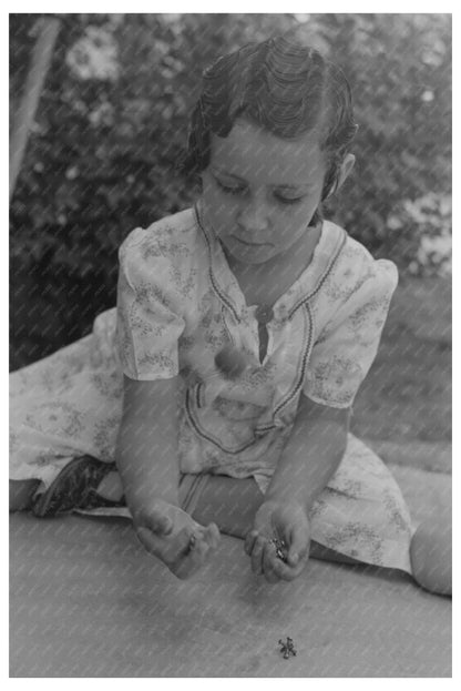 Girl Playing Jacks at Casa Grande Valley Farms 1940