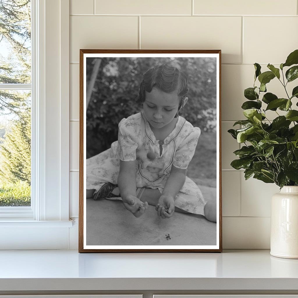 Girl Playing Jacks at Casa Grande Valley Farms 1940