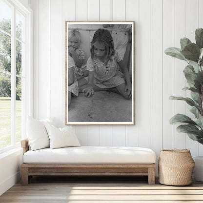 Little Girl Playing Jacks at Casa Grande Valley Farms 1940