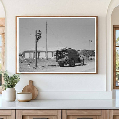 Telephone Linemen at Casa Grande Valley Farms Arizona 1940