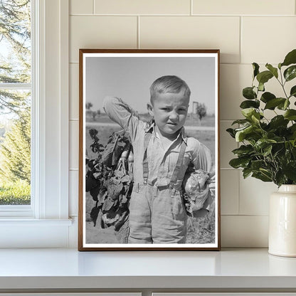 Young Boy with Vegetables from Casa Grande Valley Farms 1940