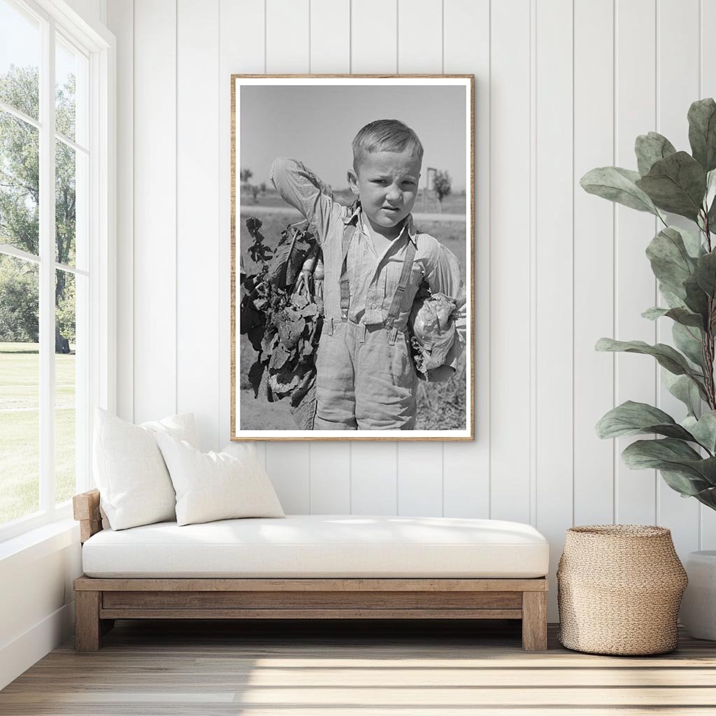 Young Boy with Vegetables from Casa Grande Valley Farms 1940