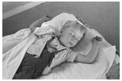 Young Boy Napping at WPA Nursery School April 1940