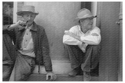 Men Gather on Silver City Street New Mexico April 1940