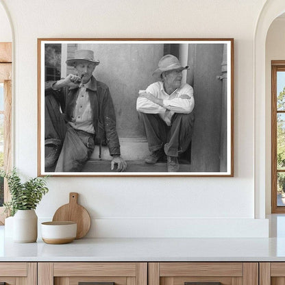 Men Gather on Silver City Street New Mexico April 1940