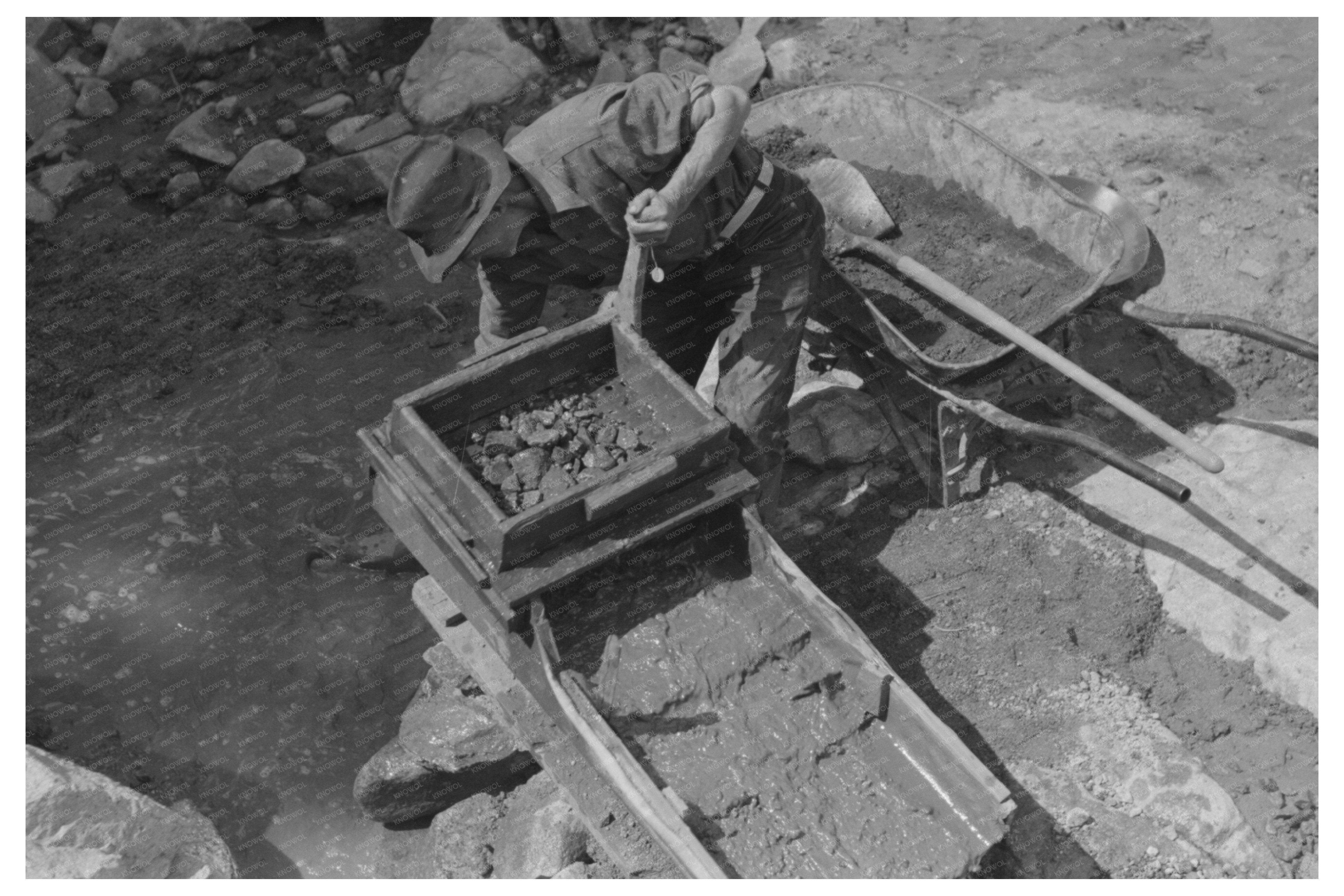 Gold Prospector Rocking for Treasure in Pinos Altos 1940