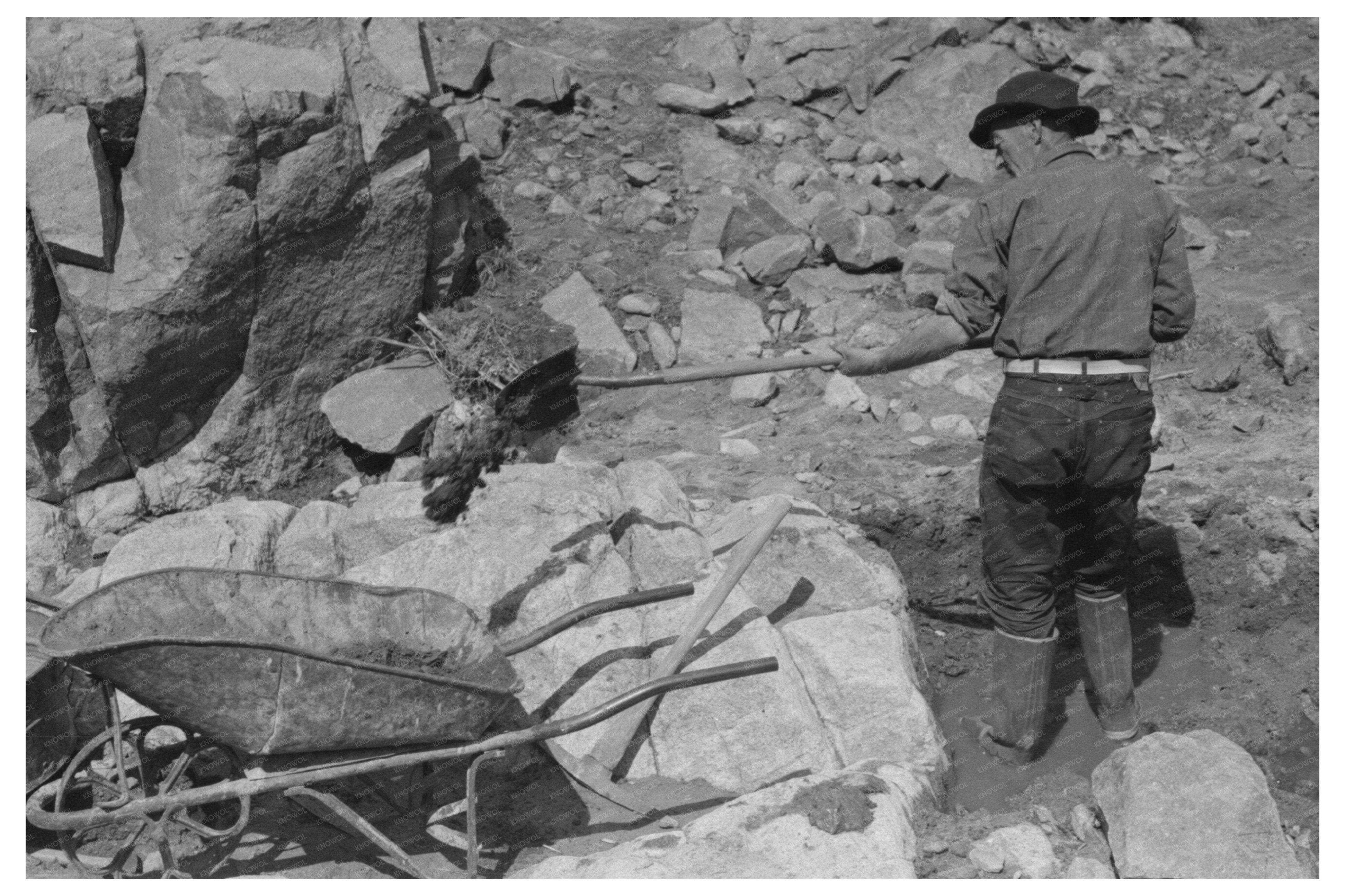 Gold Prospector Using Papago in Pinos Altos New Mexico 1940