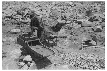 Gold Prospector Using Rocker in Pinos Altos New Mexico 1940