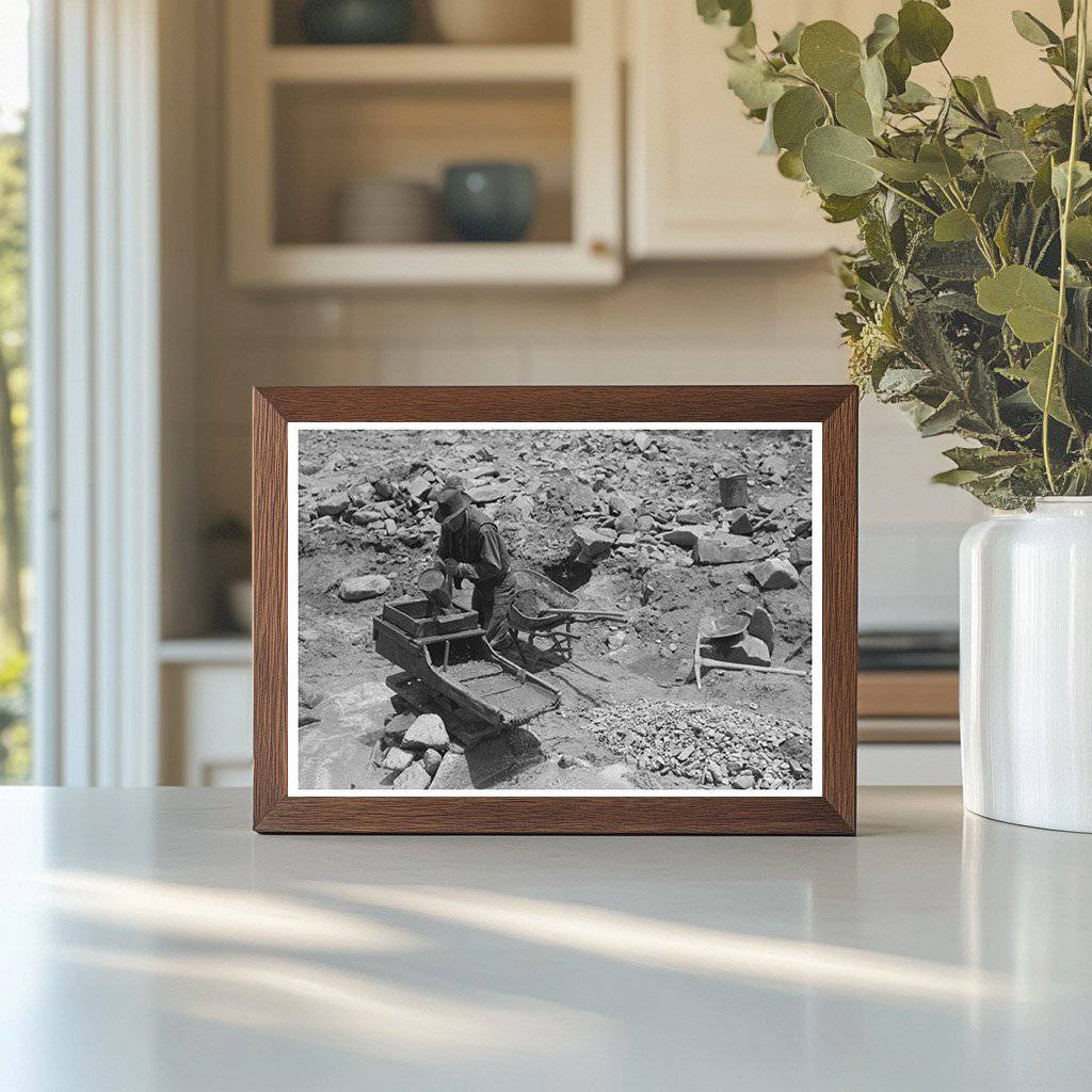 Gold Prospector Using Rocker in Pinos Altos New Mexico 1940