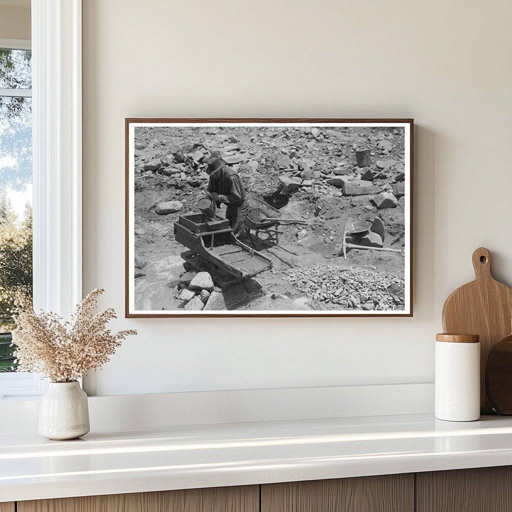 Gold Prospector Using Rocker in Pinos Altos New Mexico 1940