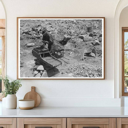 Gold Prospector Using Rocker in Pinos Altos New Mexico 1940