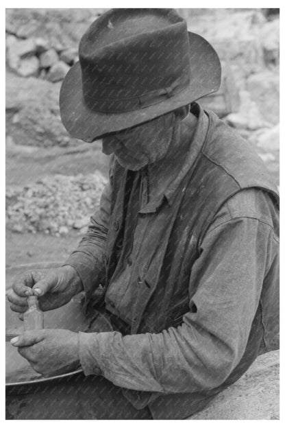 Gold Prospector Wet Washing in Pinos Altos New Mexico 1940