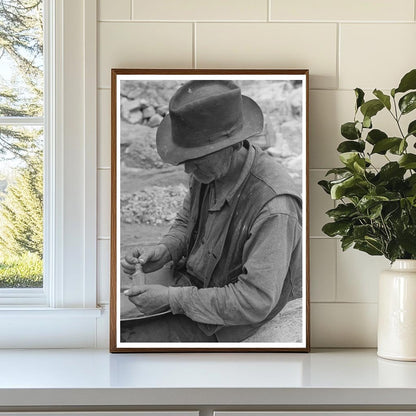 Gold Prospector Wet Washing in Pinos Altos New Mexico 1940