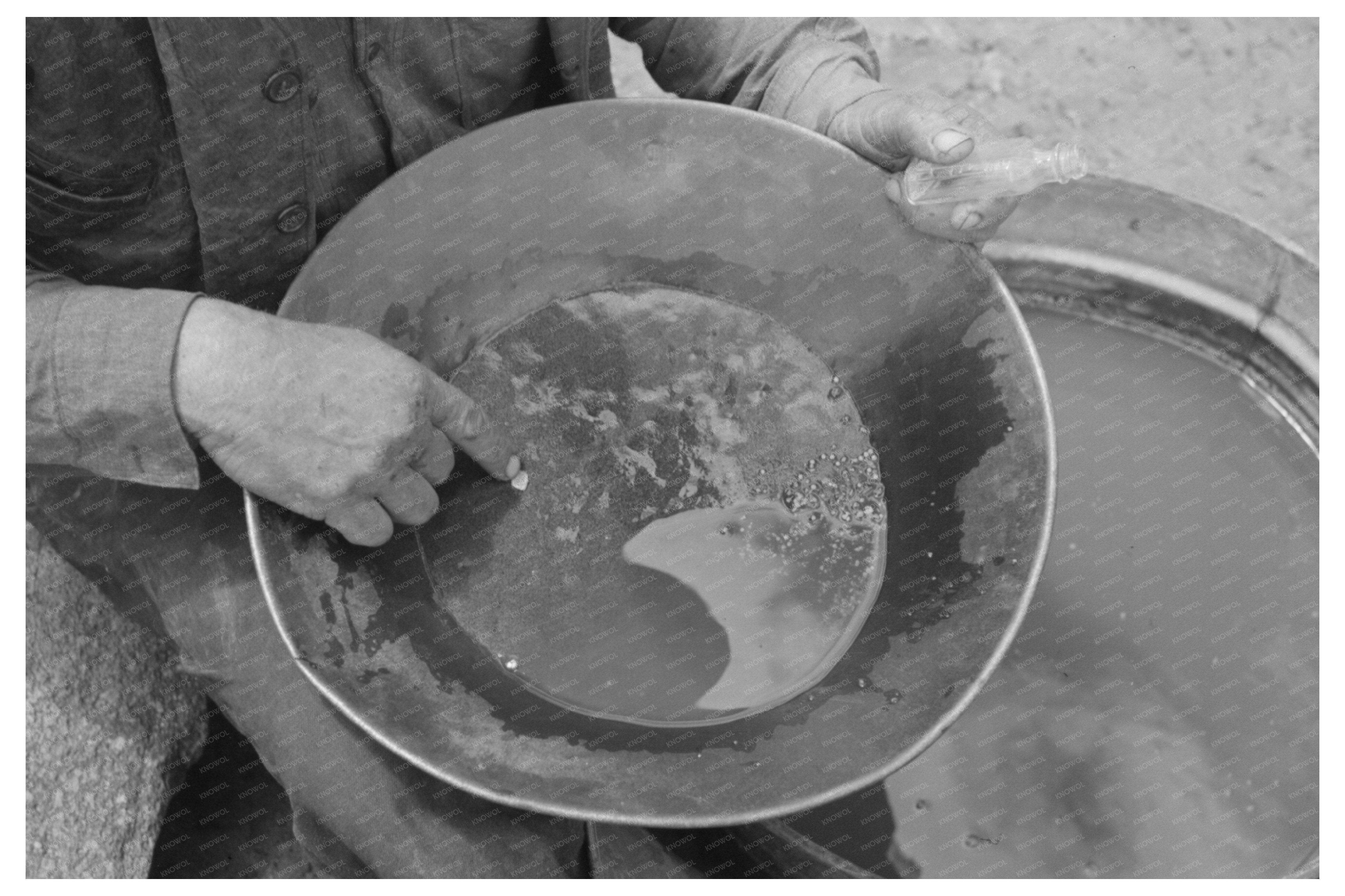 Gold Panning Scene in Pinos Altos New Mexico 1940