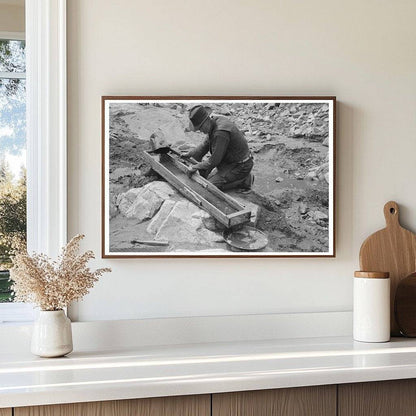 Prospector Using Sluice Box for Gold Mining 1940