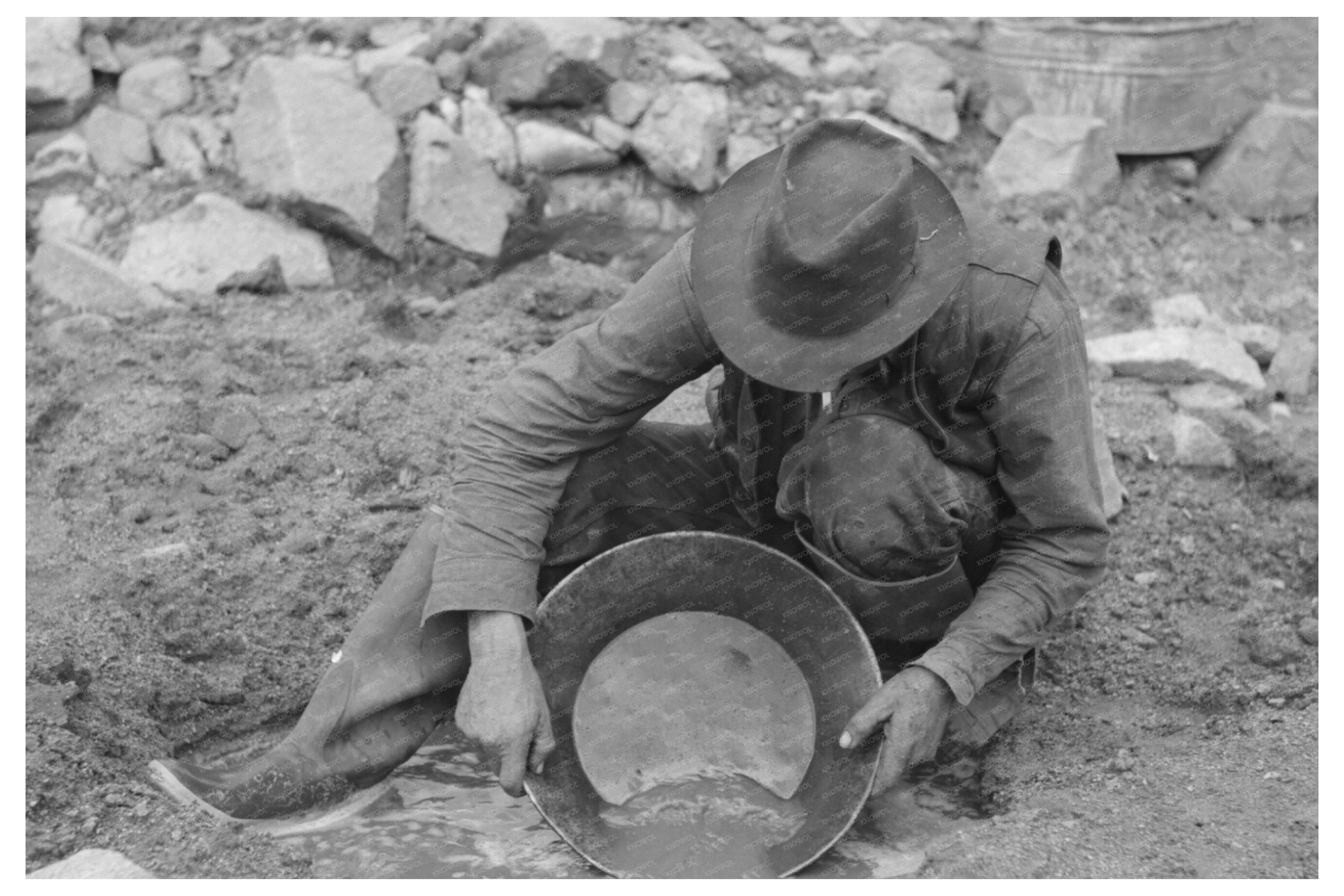 Gold Prospector Washing Dirt in Pinos Altos 1940