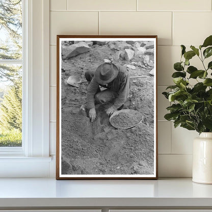 Gold Prospector at Work in Pinos Altos New Mexico 1940