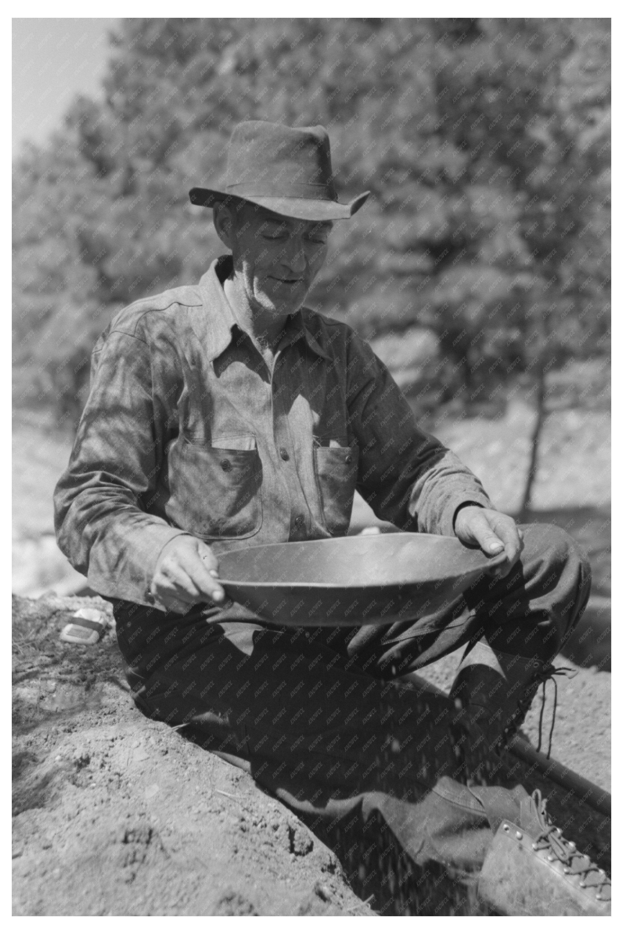 Prospector Panning for Gold in Pinos Altos 1940