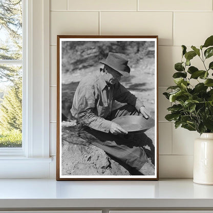 Gold Prospector Examining Pan in Pinos Altos 1940