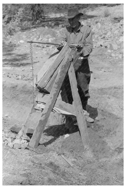 Prospector Using Dry Washer in Pinos Altos New Mexico 1940