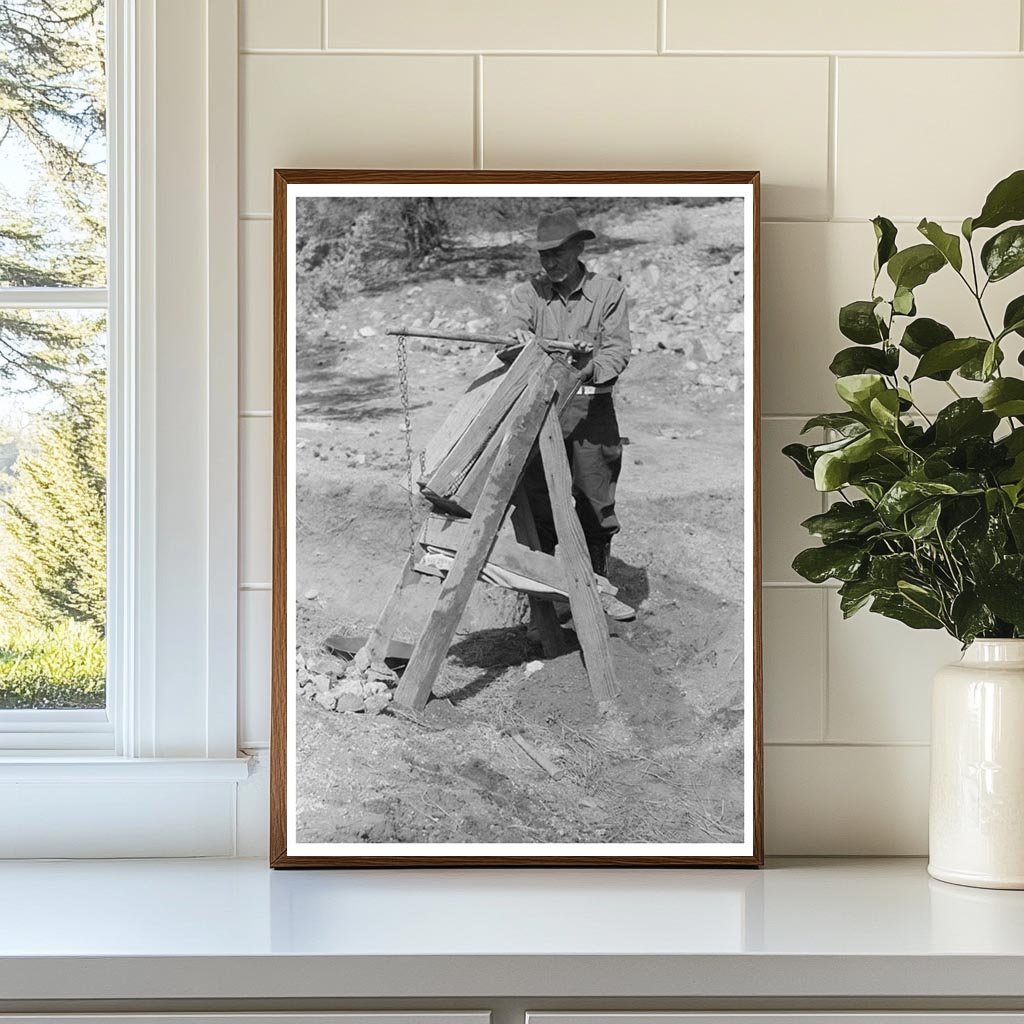 Prospector Using Dry Washer in Pinos Altos New Mexico 1940