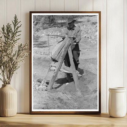 Prospector Using Dry Washer in Pinos Altos New Mexico 1940