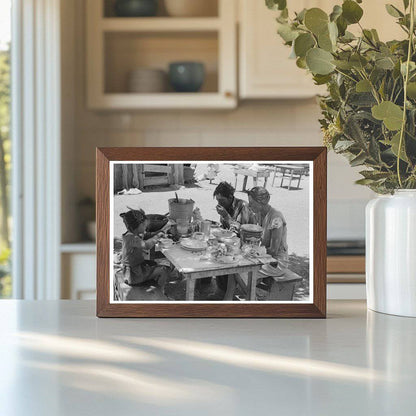 Caudill Family Outdoor Dining in Pie Town New Mexico 1940