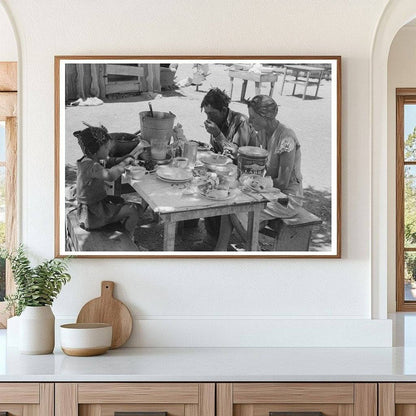 Caudill Family Outdoor Dining in Pie Town New Mexico 1940