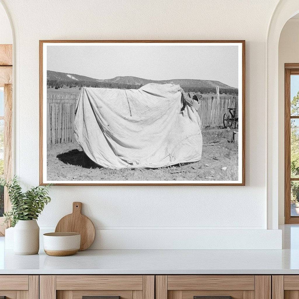 Faro Caudill Tent Setup in Pie Town New Mexico 1940