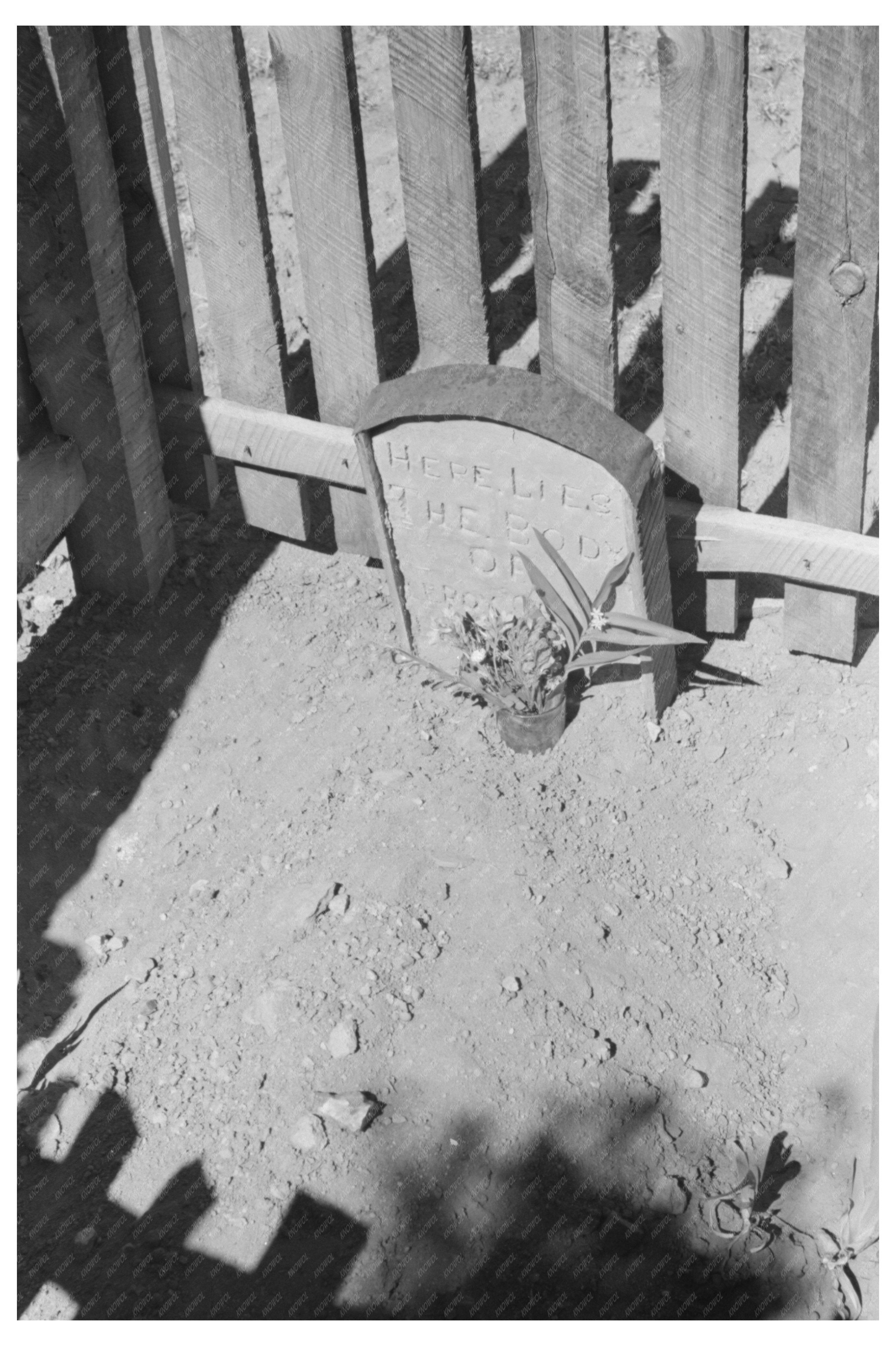 Grave and Headstone in Pie Town New Mexico 1940