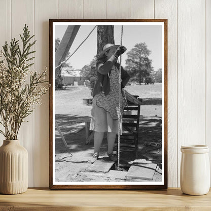 Woman Drilling Water Well in Pie Town New Mexico 1940