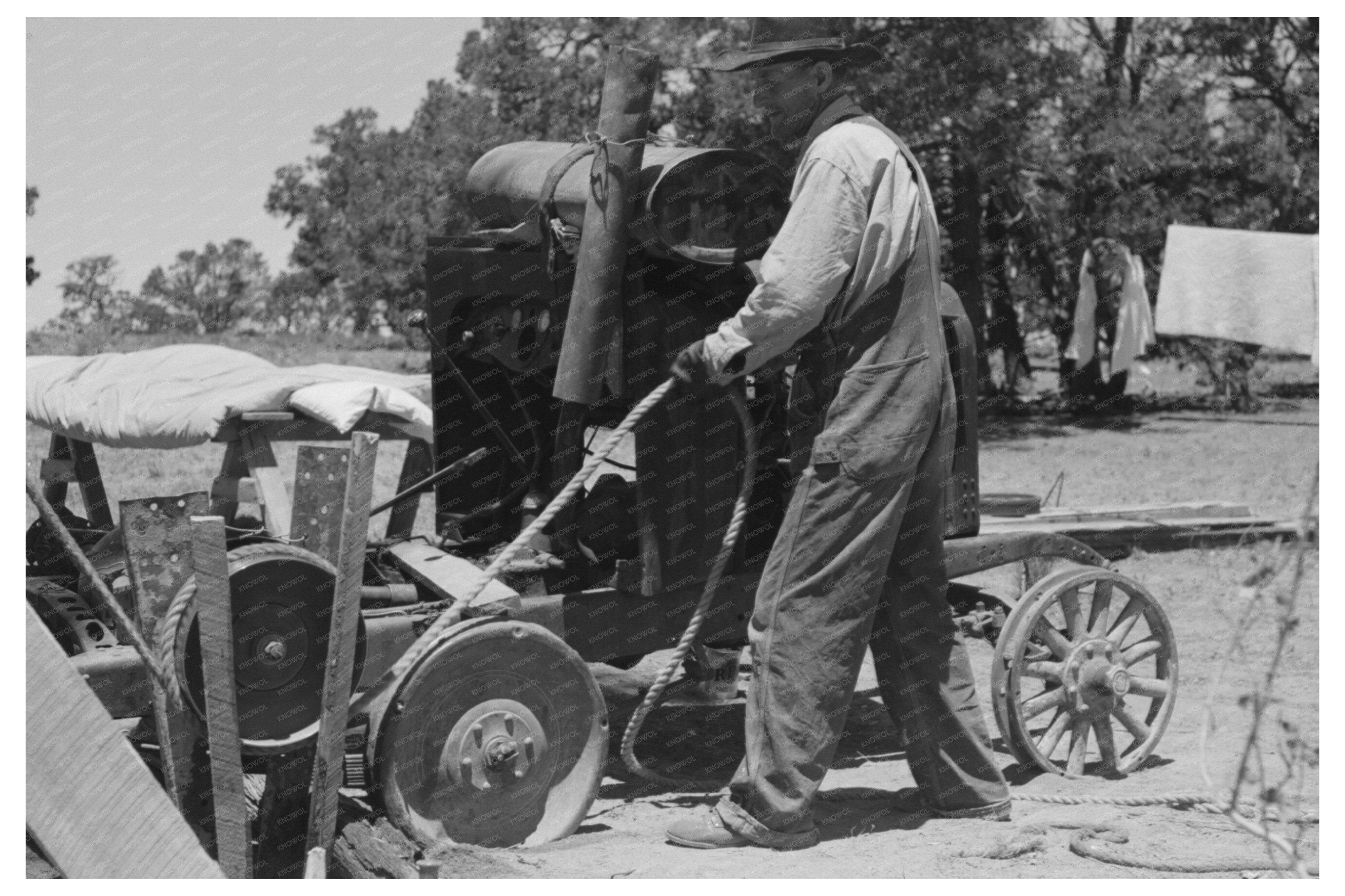 Farmer Drilling Water Well in Pie Town New Mexico 1940