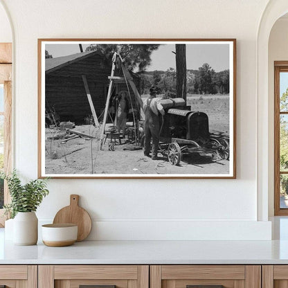 Farmer and Wife Drilling Water Well in New Mexico 1940