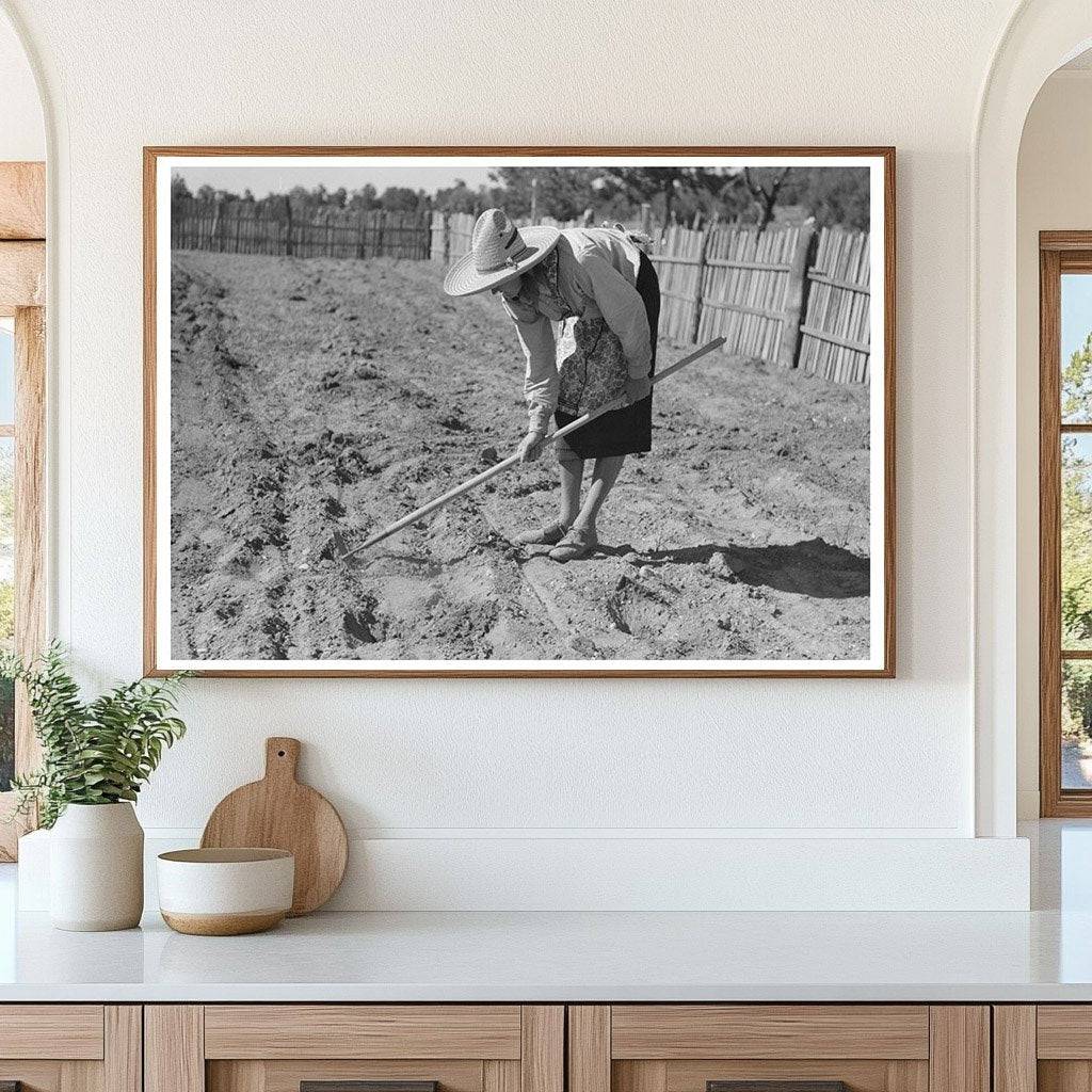 Doris Caudill in Garden Pie Town New Mexico June 1940